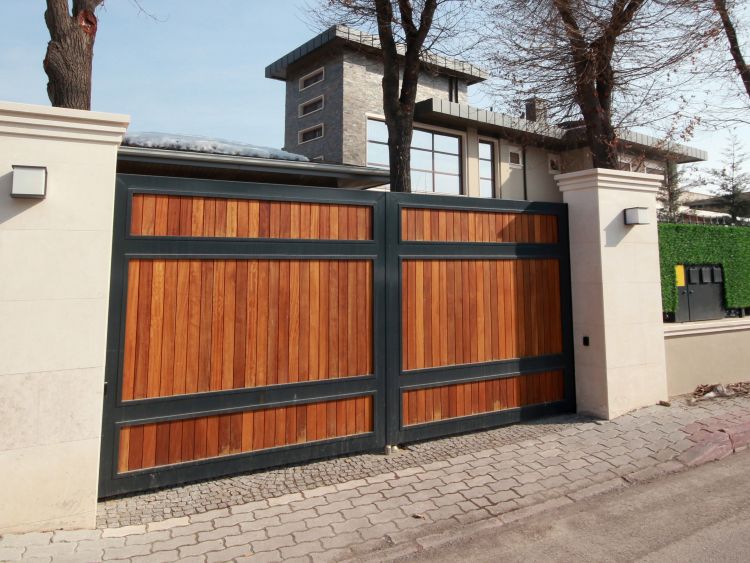 Wooden automatic gate installed by the experts at All About Garage Doors in Hillsboro OR