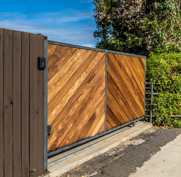 New wood automatic gate installation finished by All About Garage Doors in Sherwood OR