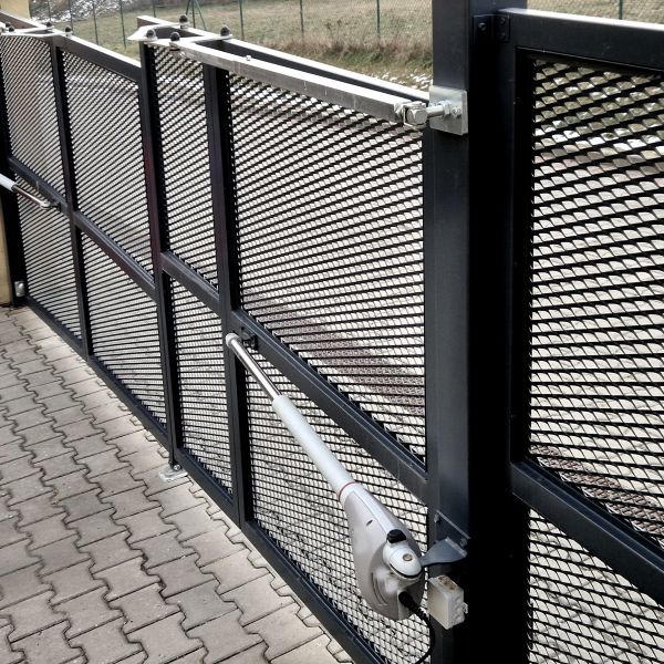 Metal black automatic gate installation completed by All About Garage Doors in West Linn OR