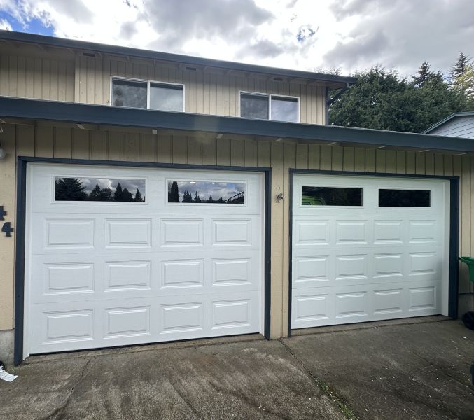 Two Windowed Garage Door Installation By All About Garage Doors In Tualatin Or