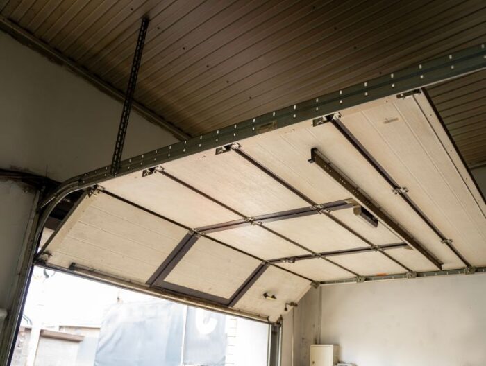 Opened door during garage door maintenance service by All About Garage Doors in Milwaukie OR
