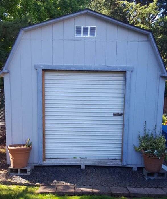 Garage Door Replaced On Work Shed By All About Garage Doors In Aloha Or