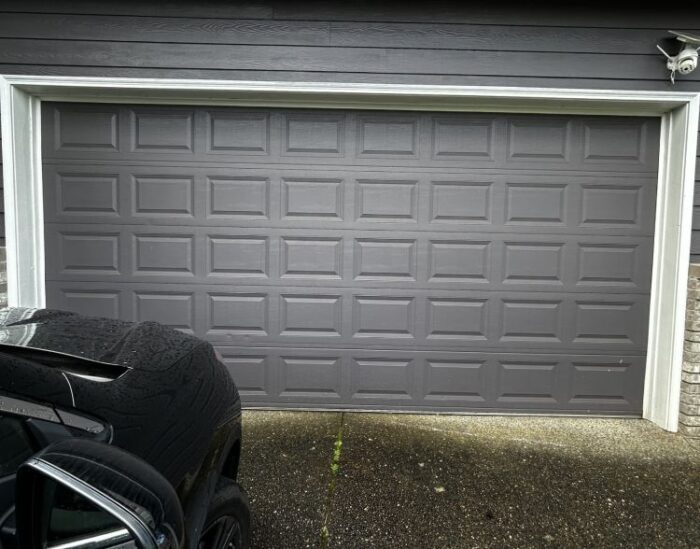 Grey Garage Door Replacement Completed By All About Garage Doors In Sherwood Or