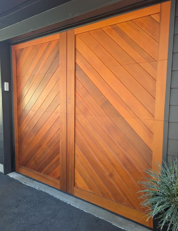 Beautiful wooden garage door replacement finished by All About Garage Doors in Portland OR