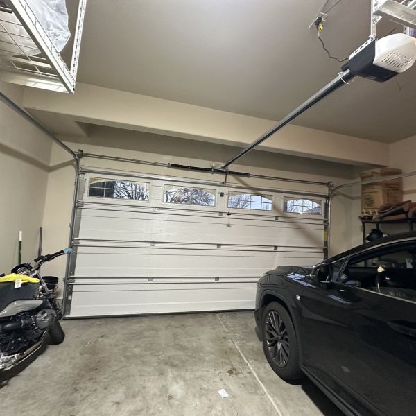 Interior of Garden Home OR garage after a garage door service by All About Garage Doors